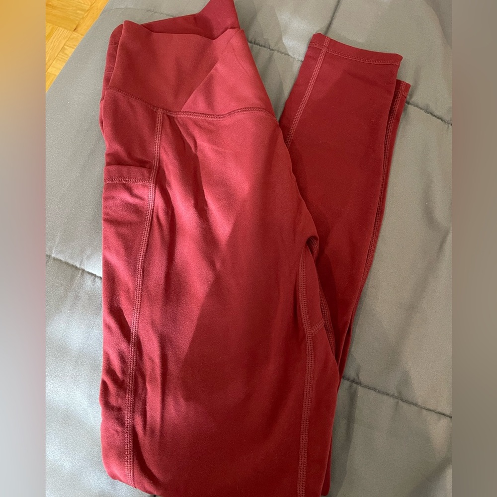 Buffbunny Maroon Leggings with Pockets
